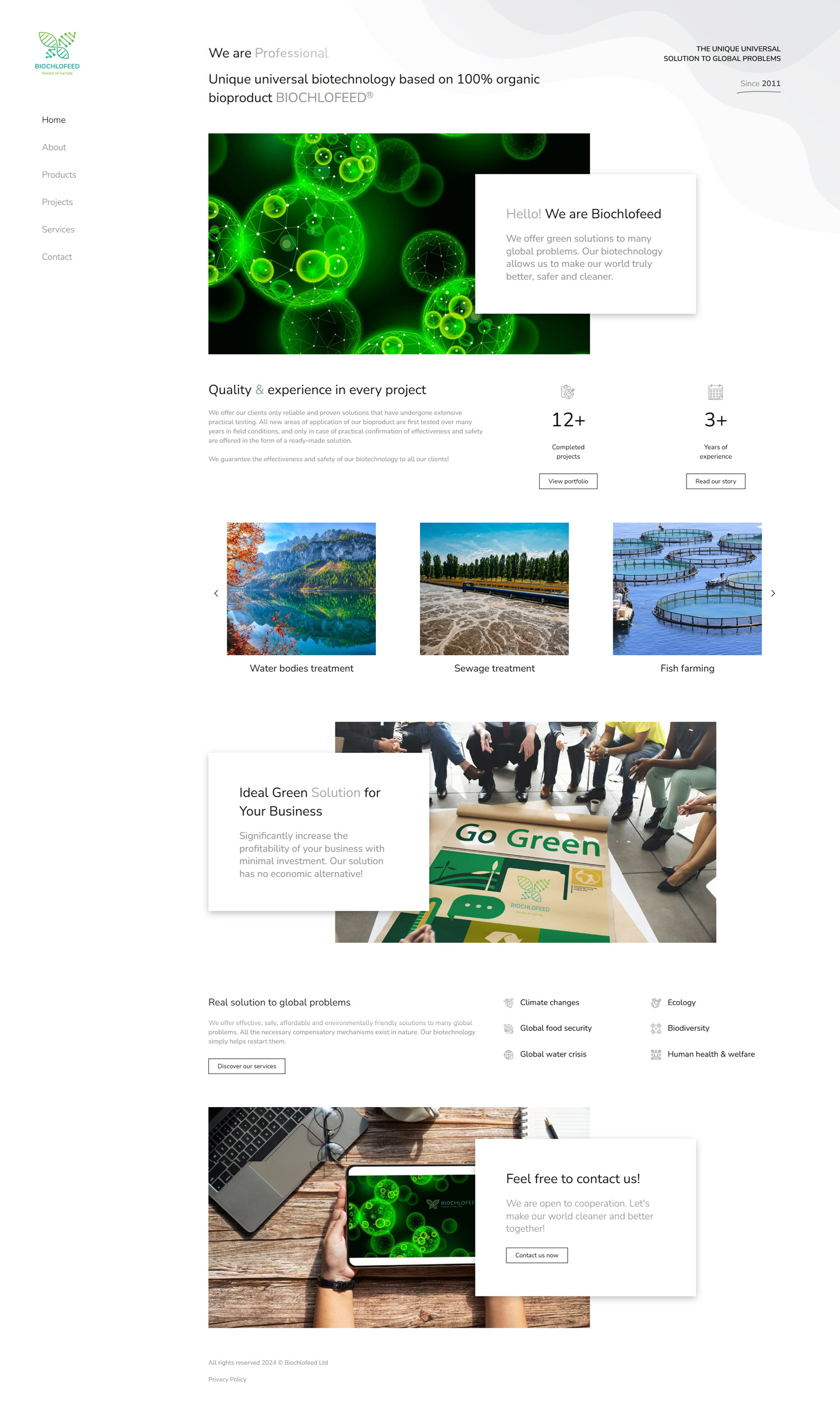 Сайт  компании BIOCHLOFEED